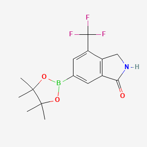 molecular formula C15H17BF3NO3 B15363013 6-(4,4,5,5-Tetramethyl-1,3,2-dioxaborolan-2-yl)-4-(trifluoromethyl)isoindolin-1-one 