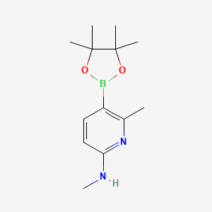 molecular formula C13H21BN2O2 B15363091 N,6-Dimethyl-5-(4,4,5,5-tetramethyl-1,3,2-dioxaborolan-2-YL)pyridin-2-amine 