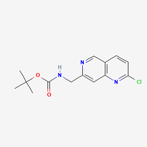molecular formula C14H16ClN3O2 B15363145 Tert-butyl N-[(2-chloro-1,6-naphthyridin-7-YL)methyl]carbamate 