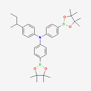 molecular formula C34H45B2NO4 B15363150 4-(1-Methylpropyl)-N,N-bis[4-(4,4,5,5-tetramethyl-1,3,2-dioxaborolan-2-yl)phenyl]benzenamine 