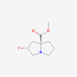 molecular formula C9H14FNO2 B15363261 methyl (2R,8R)-2-fluoro-1,2,3,5,6,7-hexahydropyrrolizine-8-carboxylate 
