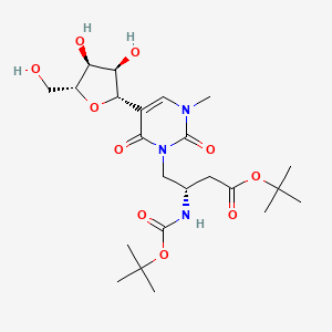 molecular formula C23H37N3O10 B15363310 N1-Methyl-N3-[(2S)-2-(t-butoxycarbonyl)amino-3-(t-butoxycarbonyl)] propylpseudouridine 