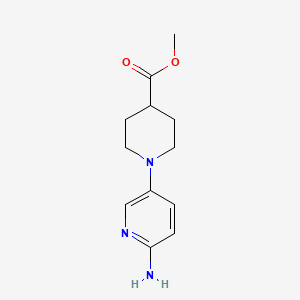 molecular formula C12H17N3O2 B15363359 Methyl 1-(6-amino-3-pyridinyl)-4-piperidinecarboxylate 