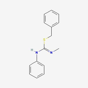 molecular formula C15H16N2S B15363401 benzyl N'-methyl-N-phenylcarbamimidothioate 