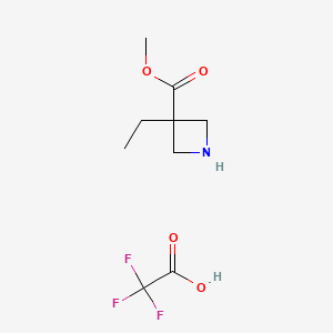 molecular formula C9H14F3NO4 B15363415 Methyl 3-ethylazetidine-3-carboxylate;2,2,2-trifluoroacetic acid 