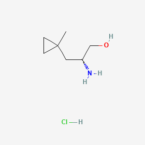 molecular formula C7H16ClNO B15363422 (2R)-2-amino-3-(1-methylcyclopropyl)propan-1-ol;hydrochloride 