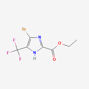 molecular formula C7H6BrF3N2O2 B15363432 Ethyl 5-bromo-4-(trifluoromethyl)-1H-imidazole-2-carboxylate 