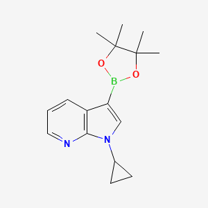 molecular formula C16H21BN2O2 B15363445 1-Cyclopropyl-3-(4,4,5,5-tetramethyl-1,3,2-dioxaborolan-2-yl)pyrrolo[2,3-b]pyridine 