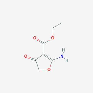 molecular formula C7H9NO4 B15363556 Ethyl 2-amino-4-oxo-4,5-dihydrofuran-3-carboxylate 