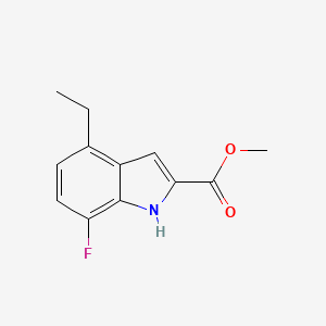 molecular formula C12H12FNO2 B15363623 Methyl 4-ethyl-7-fluoro-1H-indole-2-carboxylate 