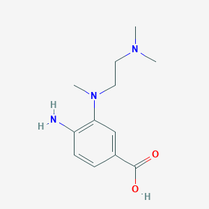 molecular formula C12H19N3O2 B15363745 4-Amino-3-((2-(dimethylamino)ethyl)(methyl)amino)benzoic acid 
