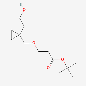 molecular formula C13H24O4 B15363761 tert-Butyl 3-((1-(2-hydroxyethyl)cyclopropyl)methoxy)propanoate 