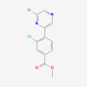 molecular formula C12H8BrClN2O2 B15363794 Methyl 4-(6-bromopyrazin-2-yl)-3-chlorobenzoate 