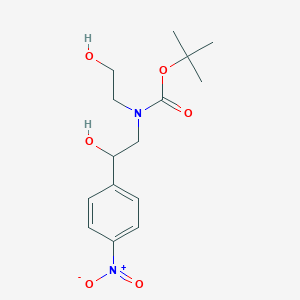molecular formula C15H22N2O6 B15363813 (2-Hydroxyethyl)-[2-hydroxy-2-(4-nitro-phenyl)-ethyl]-carbamic acid tert-butyl ester 