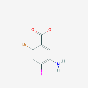 molecular formula C8H7BrINO2 B15363830 Methyl 5-amino-2-bromo-4-iodobenzoate 