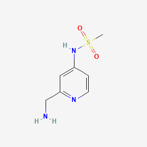 molecular formula C7H11N3O2S B15363841 N-(2-(Aminomethyl)pyridin-4-yl)methanesulfonamide 