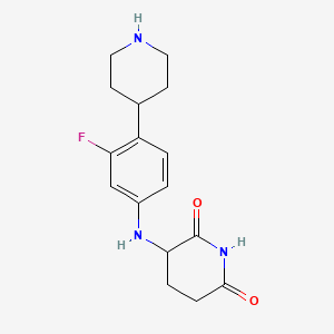 molecular formula C16H20FN3O2 B15363870 3-[[3-Fluoro-4-(4-piperidinyl)phenyl]amino]-2,6-piperidinedione 