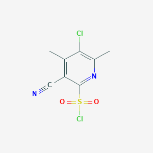 molecular formula C8H6Cl2N2O2S B15363902 5-Chloro-3-cyano-4,6-dimethylpyridine-2-sulfonyl chloride 