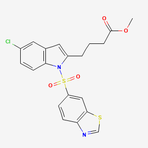 molecular formula C20H17ClN2O4S2 B15363915 Methyl 1-(6-benzothiazolylsulfonyl)-5-chloro-1H-indole-2-butanoate 