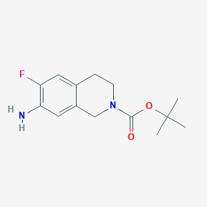 molecular formula C14H19FN2O2 B15363982 tert-Butyl 7-amino-6-fluoro-3,4-dihydroisoquinoline-2(1H)-carboxylate 
