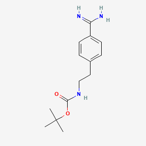molecular formula C14H21N3O2 B15363985 tert-Butyl 4-carbamimidoylphenethylcarbamate 