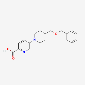 molecular formula C19H22N2O3 B15364113 5-(4-((Benzyloxy)methyl)piperidin-1-yl)picolinic acid 