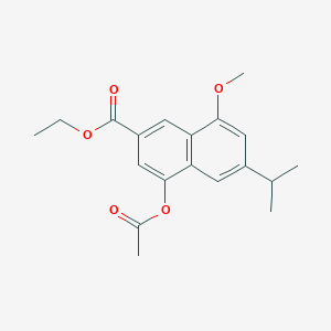 molecular formula C19H22O5 B15364400 2-Naphthalenecarboxylic acid, 4-(acetyloxy)-8-methoxy-6-(1-methylethyl)-, ethyl ester 