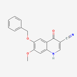 molecular formula C18H14N2O3 B15364453 4-Hydroxy-7-methoxy-6-(phenylmethoxy)-3-quinolinecarbonitrile 