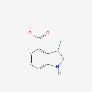 molecular formula C11H13NO2 B15364552 Methyl 3-methylindoline-4-carboxylate 