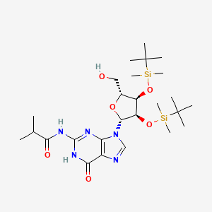 molecular formula C26H47N5O6Si2 B15364577 N-[9-[(2R,3R,4R,5R)-3,4-bis[[tert-butyl(dimethyl)silyl]oxy]-5-(hydroxymethyl)oxolan-2-yl]-6-oxo-1H-purin-2-yl]-2-methylpropanamide 