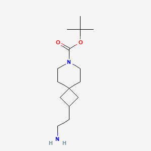 molecular formula C15H28N2O2 B15364635 Tert-butyl 2-(2-aminoethyl)-7-azaspiro[3.5]nonane-7-carboxylate 