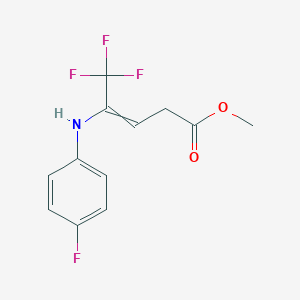 molecular formula C12H11F4NO2 B15364640 Methyl 5,5,5-trifluoro-4-[(4-fluorophenyl)amino]pent-3-enoate 