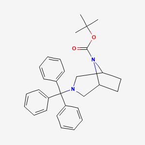 molecular formula C30H34N2O2 B15364658 tert-Butyl 3-trityl-3,8-diazabicyclo[3.2.1]octane-8-carboxylate 