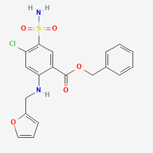 molecular formula C19H17ClN2O5S B15364920 Benzyl 5-aminosulfonyl-4-chloro-2-[(2-furanylmethyl)amino]benzoate CAS No. 885051-42-3