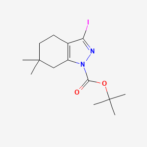 molecular formula C14H21IN2O2 B15365119 Tert-butyl 3-iodo-6,6-dimethyl-4,5,6,7-tetrahydroindazole-1-carboxylate CAS No. 1309788-51-9