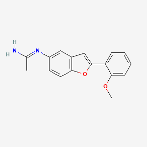molecular formula C17H16N2O2 B15365234 n-[2-(2-Methoxyphenyl)benzofuran-5-yl]acetamidine 