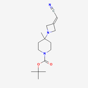 molecular formula C16H25N3O2 B15365356 tert-Butyl 4-(3-(cyanomethylene)azetidin-1-yl)-4-methylpiperidine-1-carboxylate 