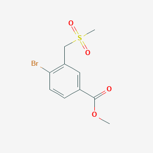 molecular formula C10H11BrO4S B15365478 Methyl 4-bromo-3-((methylsulfonyl)methyl)benzoate 
