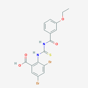 molecular formula C17H14Br2N2O4S B15365486 3,5-Dibromo-2-[(3-ethoxybenzoyl)carbamothioylamino]benzoic acid CAS No. 531546-02-8