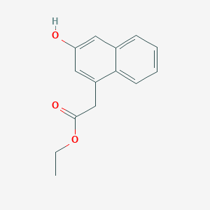 molecular formula C14H14O3 B15365882 Ethyl 2-(3-hydroxynaphthalen-1-yl)acetate 