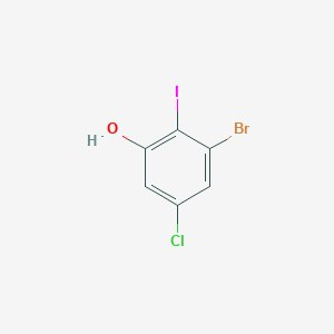 molecular formula C6H3BrClIO B15365900 3-Bromo-5-chloro-2-iodophenol 