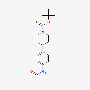 molecular formula C18H26N2O3 B15365905 Tert-butyl 4-(4-acetamidophenyl)piperidine-1-carboxylate 