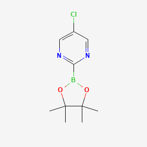 molecular formula C10H14BClN2O2 B15366028 5-Chloro-2-(4,4,5,5-tetramethyl-1,3,2-dioxaborolan-2-yl)pyrimidine 
