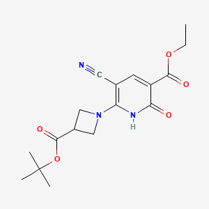 molecular formula C17H21N3O5 B15366077 Ethyl 6-[3-(tert-butoxycarbonyl)azetidin-1-yl]-5-cyano-2-oxo-1,2-dihydropyridine-3-carboxylate 