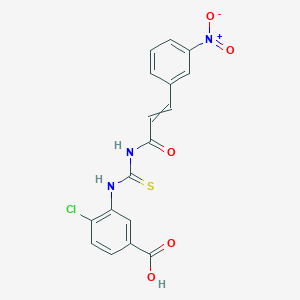 molecular formula C17H12ClN3O5S B15366078 4-Chloro-3-[3-(3-nitrophenyl)prop-2-enoylcarbamothioylamino]benzoic acid CAS No. 535965-35-6