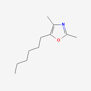 molecular formula C11H19NO B15366143 Oxazole, 5-hexyl-2,4-dimethyl- CAS No. 20662-85-5