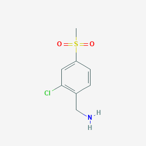 molecular formula C8H10ClNO2S B15366162 2-Chloro-4-methanesulfonyl-benzylamine 