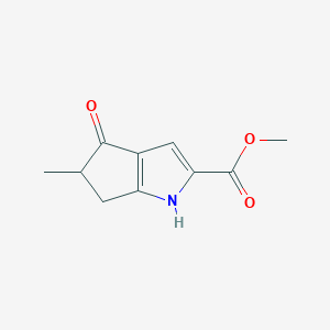 molecular formula C10H11NO3 B15366234 Methyl 5-methyl-4-oxo-1,4,5,6-tetrahydrocyclopenta[b]pyrrole-2-carboxylate 