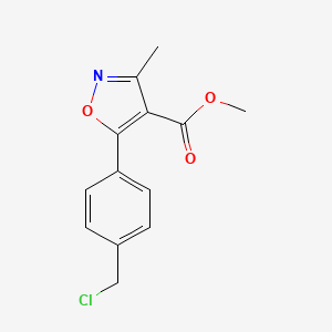 molecular formula C13H12ClNO3 B15366278 Methyl 5-(4-(chloromethyl)phenyl)-3-methylisoxazole-4-carboxylate 