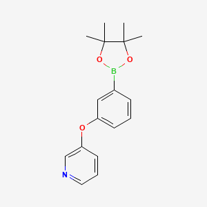 molecular formula C17H20BNO3 B15366300 3-[3-(4,4,5,5-Tetramethyl-1,3,2-dioxaborolan-2-yl)phenoxy]pyridine 